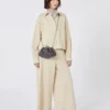 Small wool boucla pasticcino bag, avio