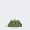 Small wool boucla pasticcino bag, green