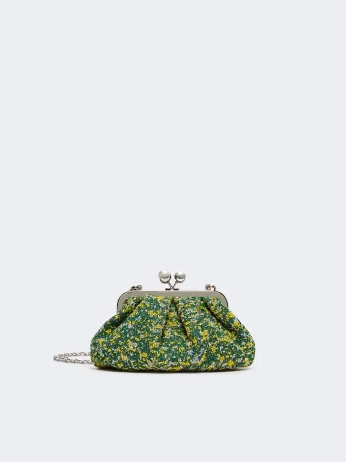 Small wool boucla pasticcino bag, green