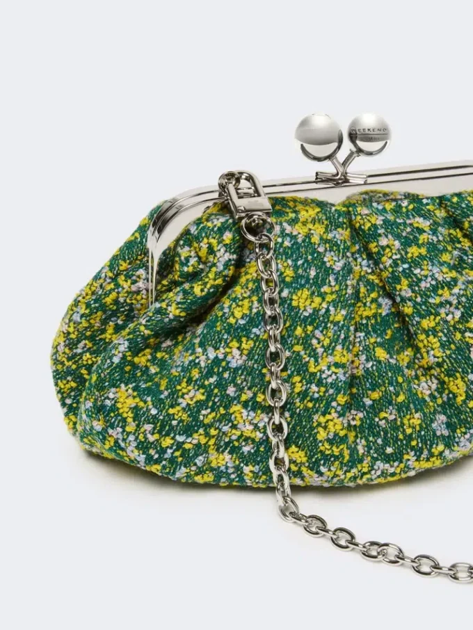 Small wool boucla pasticcino bag, green