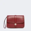Smooth leather clutch, bordeaux Smooth leather clutch, bordeaux