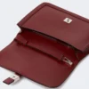 Smooth leather clutch, bordeaux Smooth leather clutch, bordeaux