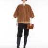 Smooth leather clutch, tobacco