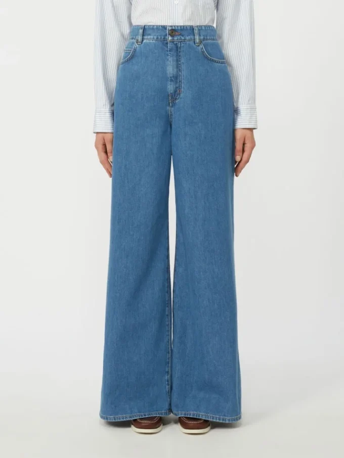 Soft cotton denim jeans, navy