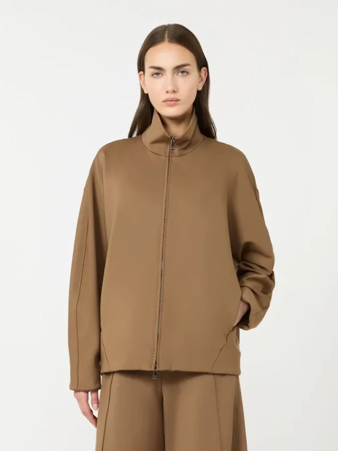 Soft scuba jersey jacket, brown Soft scuba jersey jacket, brown
