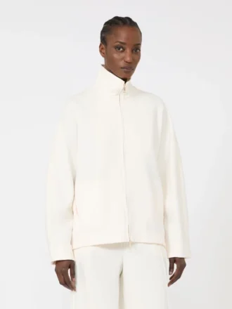 Soft scuba jersey jacket, ivory
