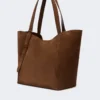 Split leather archetipo handbag, dark brown