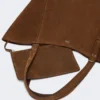 Split leather archetipo handbag, dark brown
