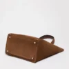 Split leather archetipo handbag, dark brown