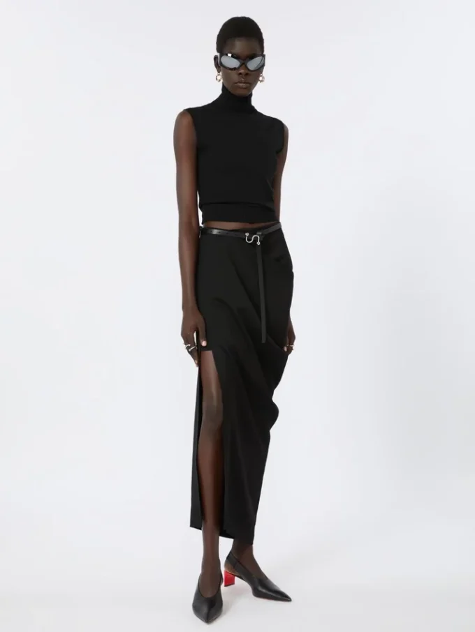 Sportmax monogram belt with buckle, black