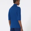 Stockinette-stitched wool polo-neck sweater, china blue Stockinette-stitched wool polo-neck sweater, china blue