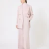 Stockinette-stitched wool polo-neck sweater, pink Stockinette-stitched wool polo-neck sweater, pink