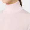 Stockinette-stitched wool polo-neck sweater, pink Stockinette-stitched wool polo-neck sweater, pink