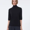 Stockinette-stitched wool polo-neck sweater, ultramarine Stockinette-stitched wool polo-neck sweater, ultramarine