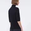 Stockinette-stitched wool polo-neck sweater, ultramarine Stockinette-stitched wool polo-neck sweater, ultramarine