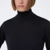 Stockinette-stitched wool polo-neck sweater, ultramarine Stockinette-stitched wool polo-neck sweater, ultramarine