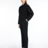 Straight-fit cady trousers, navy