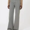 Straight-fit denim trousers, black