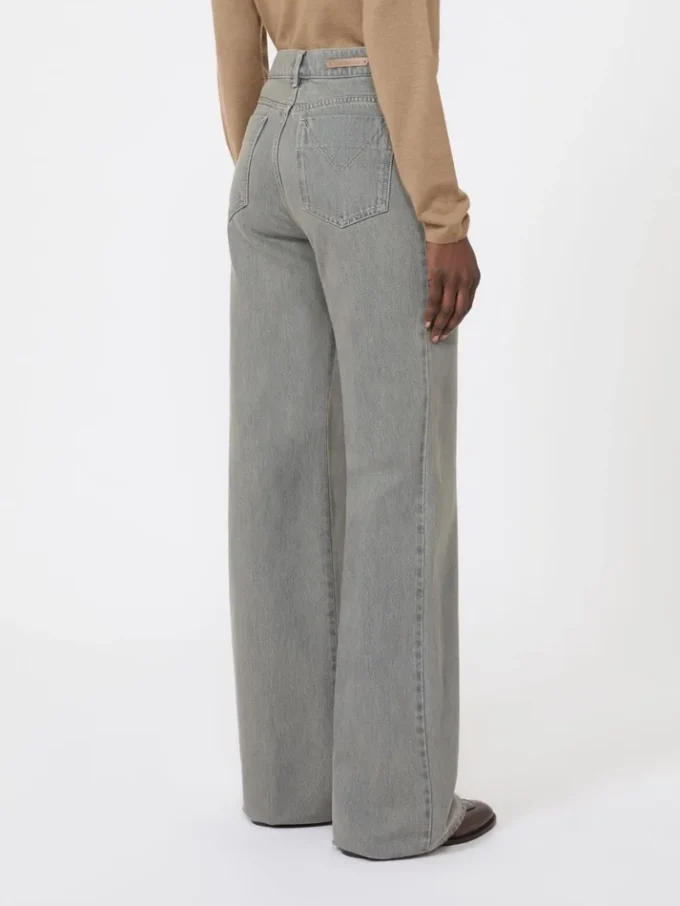 Straight-fit denim trousers, black