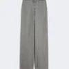 Straight-fit denim trousers, black