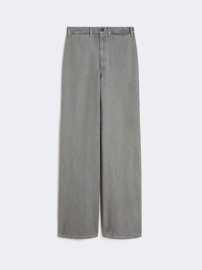 Straight-fit denim trousers, black