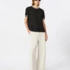 Pure linen yarn sweater, black