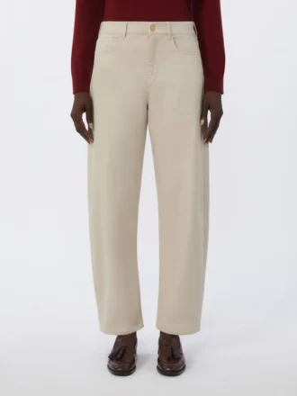 Stretch bull denim trousers, natural