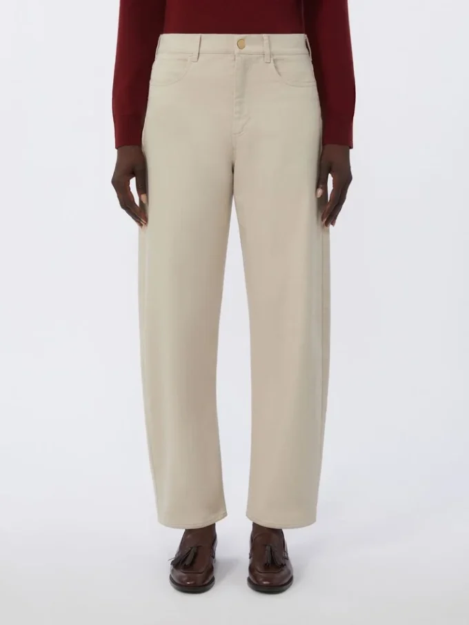 Stretch bull denim trousers, natural