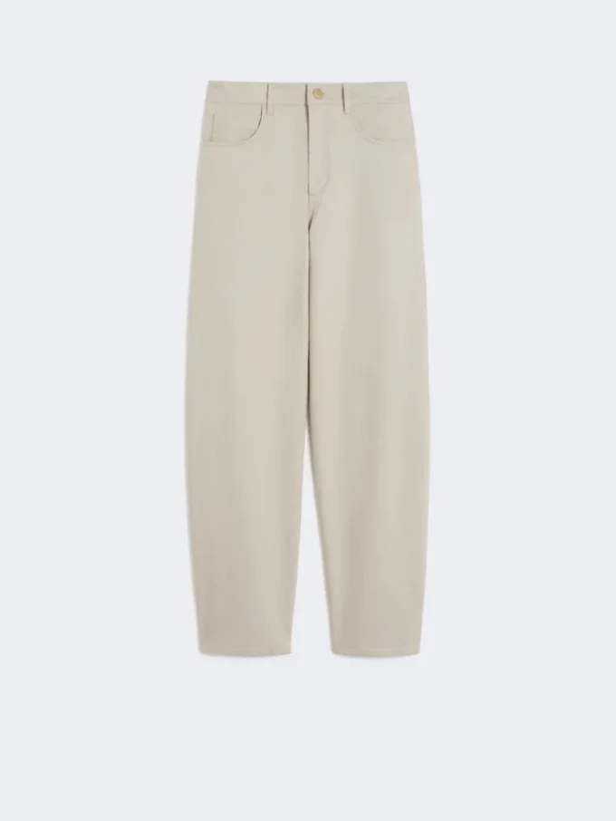 Stretch bull denim trousers, natural