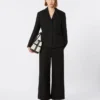 Stretch cotton and linen trousers, black Stretch cotton and linen trousers, black