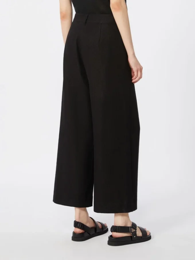 Stretch cotton and linen trousers, black Stretch cotton and linen trousers, black