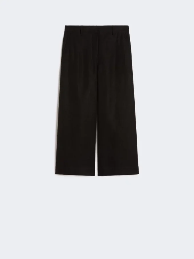 Stretch cotton and linen trousers, black Stretch cotton and linen trousers, black