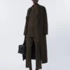 Topstitched suede jacket, green