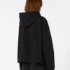 Stretch-cotton hooded sweatshirt, black
