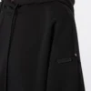 Stretch-cotton hooded sweatshirt, black