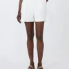 Stretch cotton satin shorts, silk