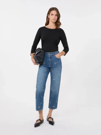 Stretch cotton t-shirt, black