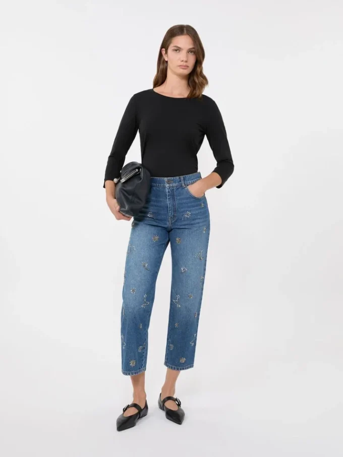 Stretch cotton t-shirt, black