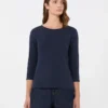Stretch cotton t-shirt, navy