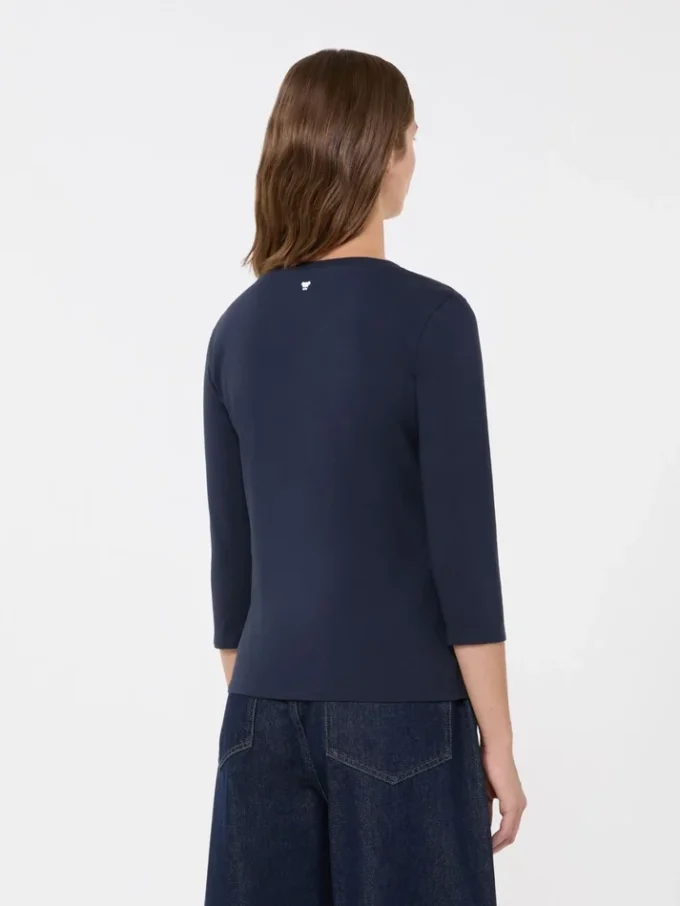 Stretch cotton t-shirt, navy