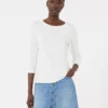 Stretch cotton t-shirt, white