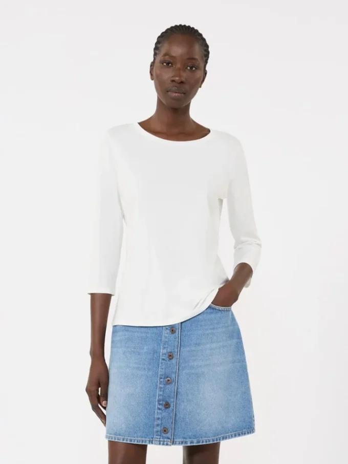 Stretch cotton t-shirt, white