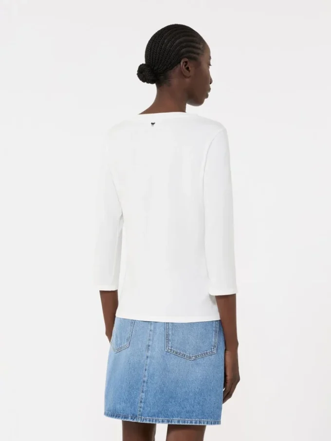 Stretch cotton t-shirt, white