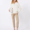 Stretch cotton trousers, camel