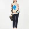 Stretch cotton trousers, navy