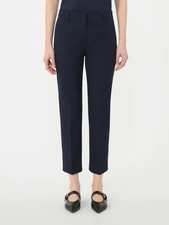 Stretch cotton trousers, navy