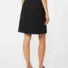 Stretch cotton wrap skirt, black
