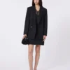 Stretch gabardine mini skirt, black