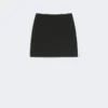 Stretch gabardine mini skirt, black