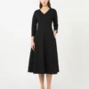 Stretch jersey dress, black
